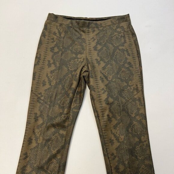 Philosophy Womens Leggings Brown Black Python Print Faux Leather Stretch Knit S - Picture 1 of 10
